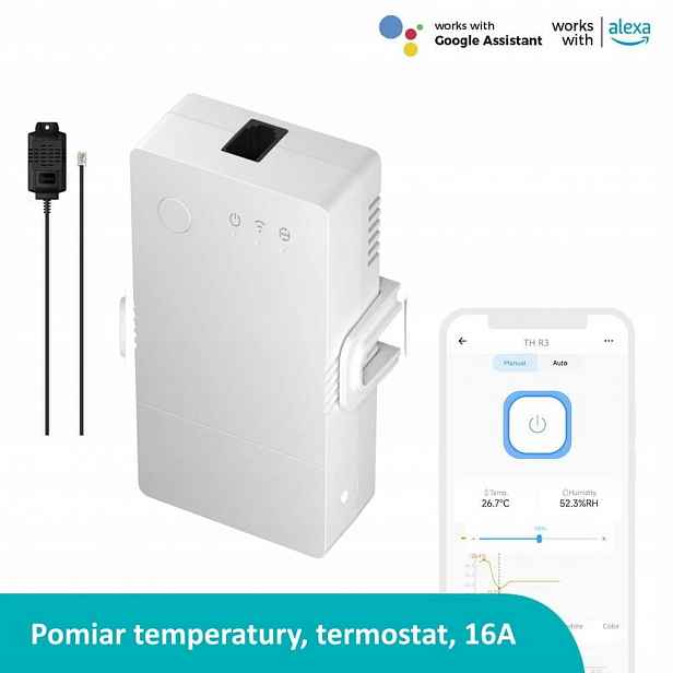 Sonoff THS01 Wifi relé měření teploty a vlhkosti termostat