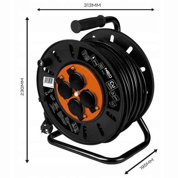 Prodlužovací Kabel Bubnový 20 M 3X1.5 MM2