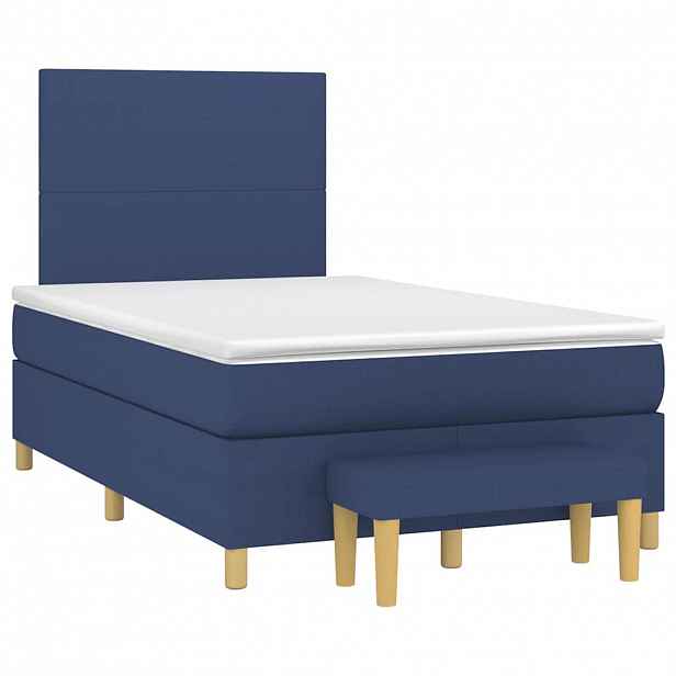 vidaXL Box spring postel s matrací černá 120x190 cm textil