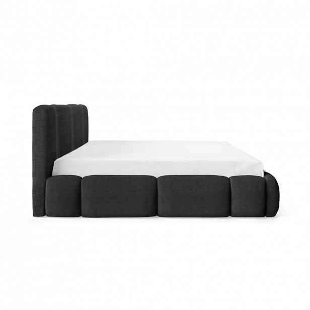 Home Collective ČALOUNĚNÁ postel s úložným prostorem a LED osvětlením 180 × 200 cm, černá