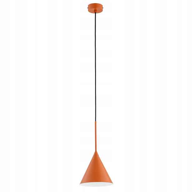 Závěsná lampa oranžová kuželovité stínidlo 1xE27 15W Fabo Alfa