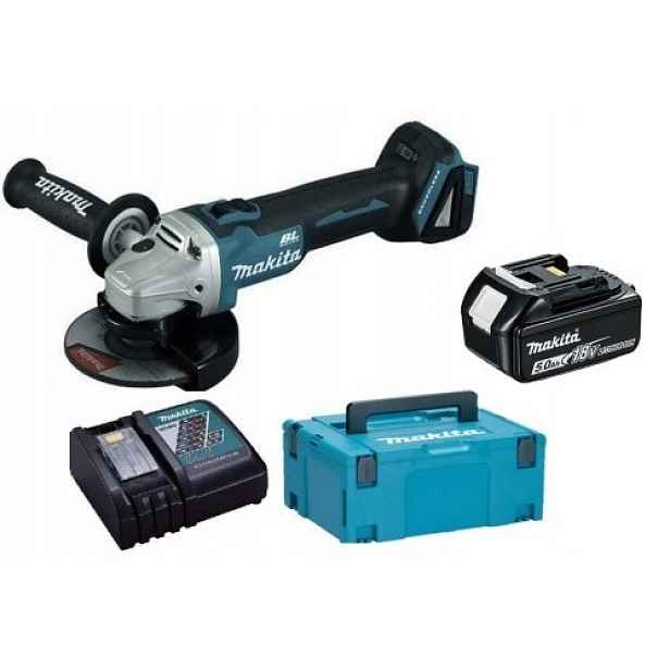 Makita DGA504RT1J Bezkartáčová Úhlová Bruska 125 mm 18 V Aku 5 Ah Makpack