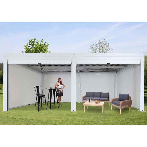 Bioklimatická pergola HWC-L46 3x6 s 6 bočními stěnami