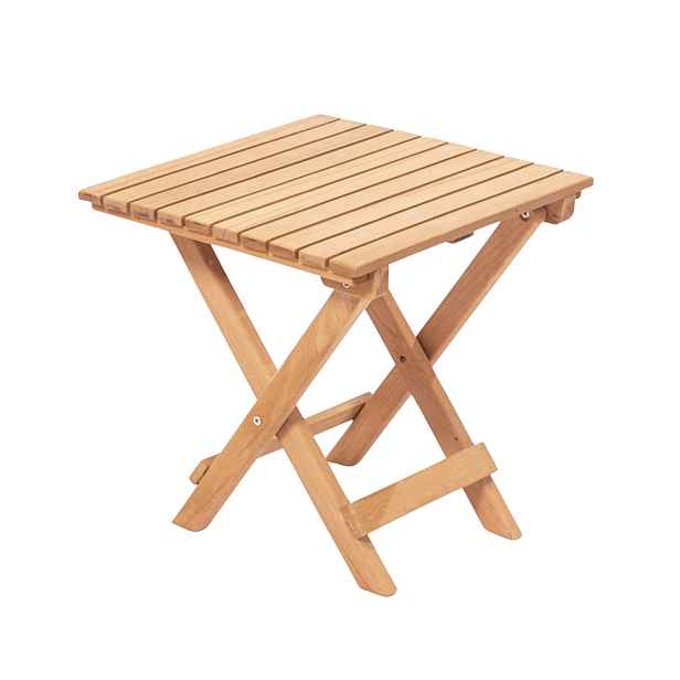 Kalune Design Skládací zahradní odkládací stolek Leslie 40 cm z masivu hnědý