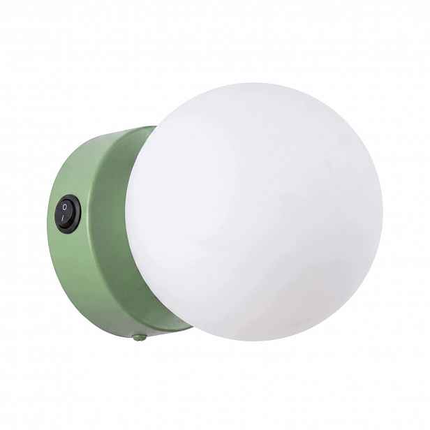 Nástěnné svítidlo Yoli 1 šalvějové s vypínačem Lampa na zeď mléčná koule Sollux