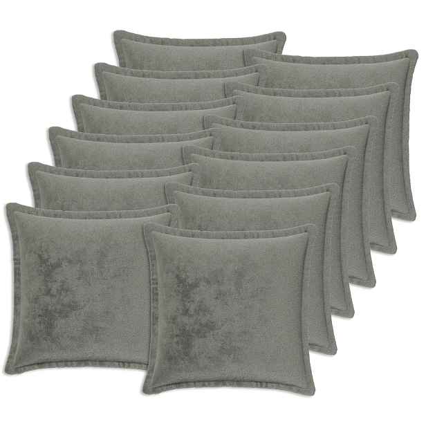 vidaXL Povlak na polštář 12 ks HOUTEN Tmavě šedá 40 x 40 cm Flanel