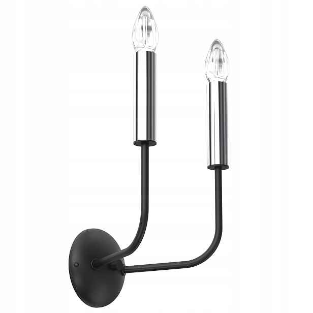 Dvojitá nástěnná lampa v černé chromové barvě, elegantní do ložnice Luminex