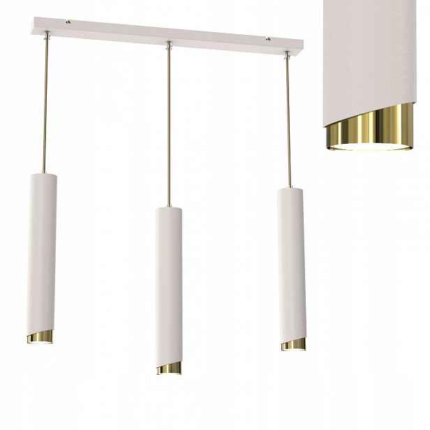 Závěsné Stropní Svítidlo Tuby Metal GU10 Loft Spot Světlý Kašmír Zlatý 3 body