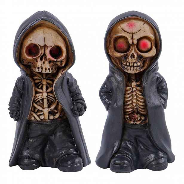 Kostry Halloween Figurky 2 Ks 17,3 CM Z Pryskyřice Gotické Lebky