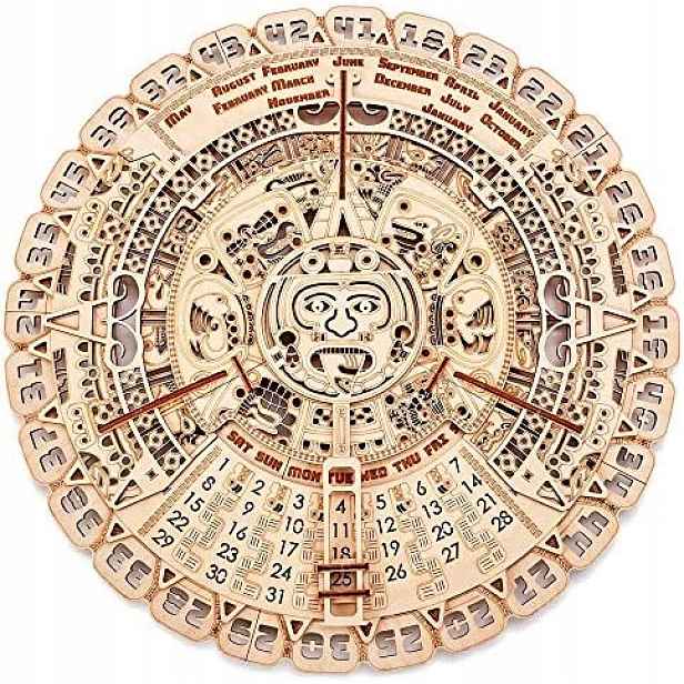 3D nástěnný kalendář dřevo puzzle 41x41 dárek