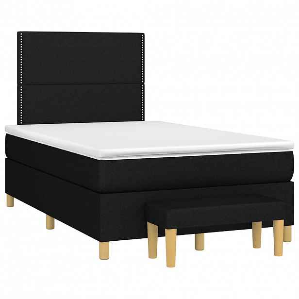 vidaXL Box spring postel s matrací černá 120x190 cm textil