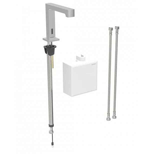 Geberit Brenta - Elektronická umyvadlová baterie, napájení z generátoru, easy to clean, kartáčovaná nerez 116.176.SN.1
