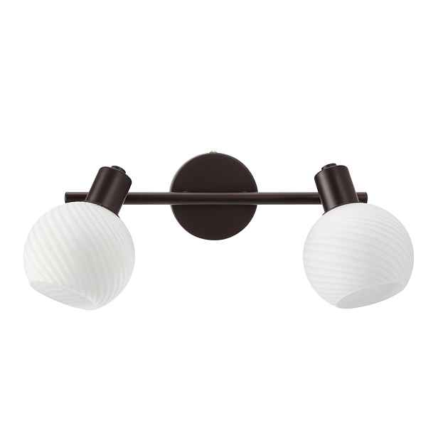 GRANO lampa sufitowa czekoladowy 2x40W E14 klosz biały
