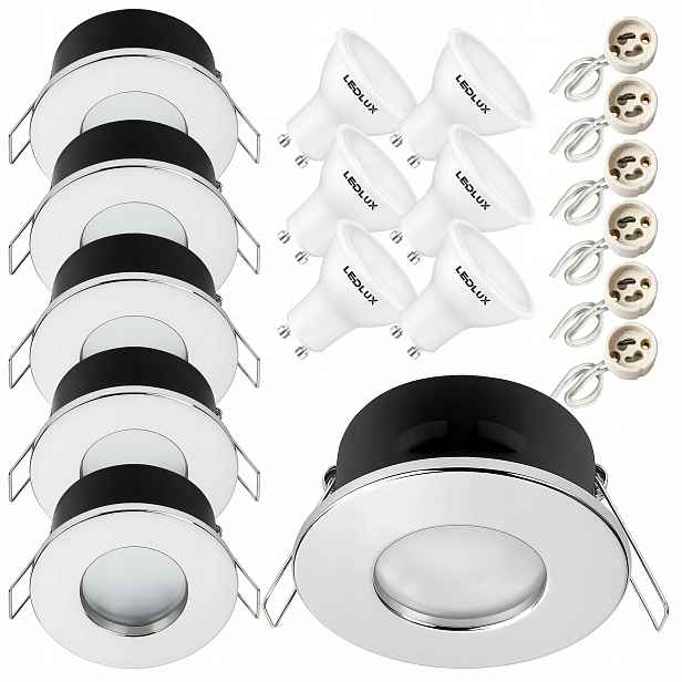 6x Hermetické stropní halogenové svítidlo IP44 Led GU10 2,5W podbití