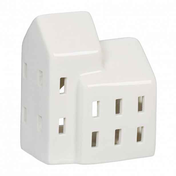 Relaxdays SVÍCEN Bílý domek na čajovou svíčku porcelán 9,5 cm