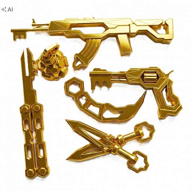 Sada Rivals Roblox Repliky Keyrambit Keyvolver Gold Dárek ozdoba pokoje