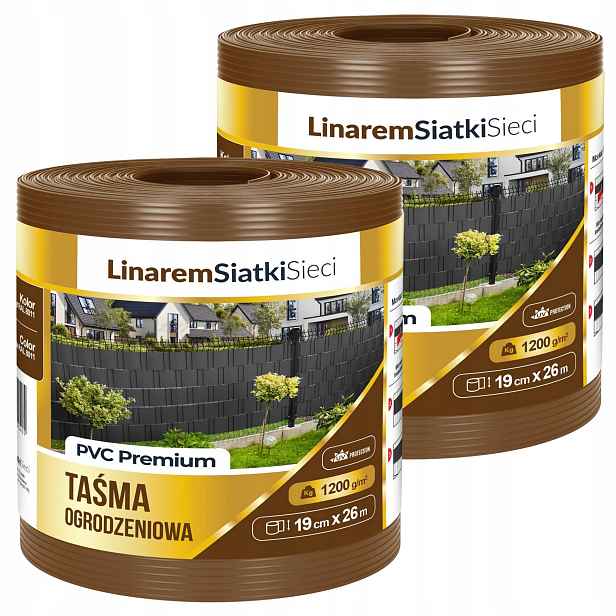 Stínící Panelové Pásy Premium 1200g Hnědá Pro Panelové Oplocení 19x26m x2