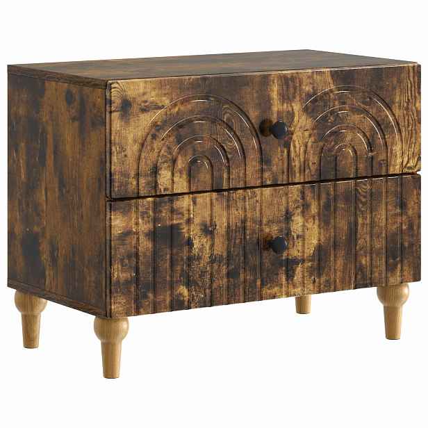 vidaXL Noční skříňka Kouřový dub 62 x 34,5 x 48 cm Kompozitní dřevo
