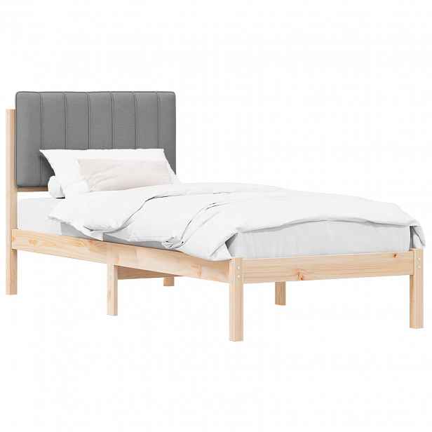 vidaXL Rám postele s čalouněným čelem Světle šedá 80 x 200 cm