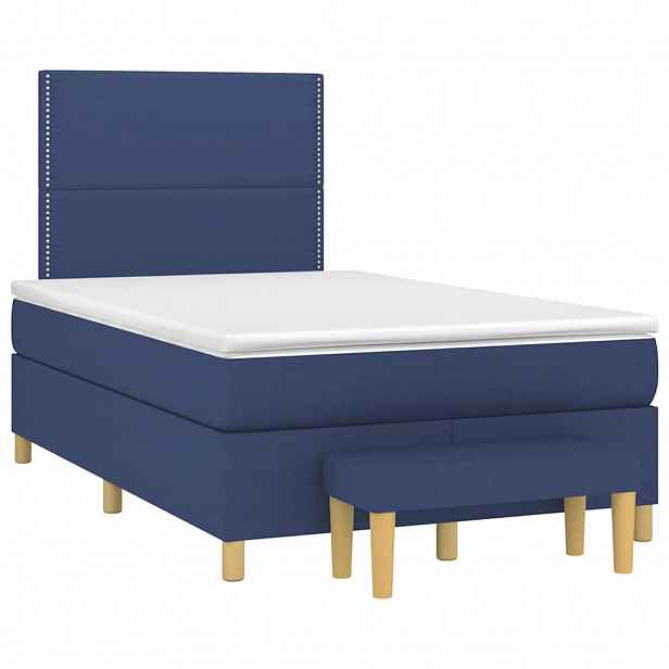 vidaXL Box spring postel s matrací černá 120x190 cm textil
