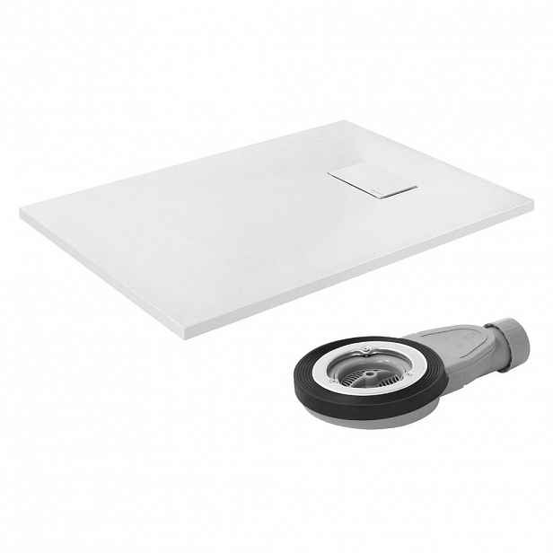 LuxeBath SPRCHOVÁ VANICKÁ 100x70 cm bílá s odtokovou sadou z SMC