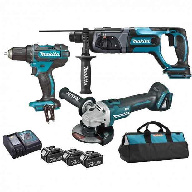 Makita - 3dílná sada AKU nářadí, baterií a nabíječky DLX3078TX1