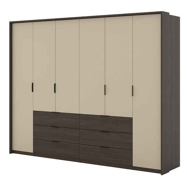 MASSENO ŠATNÍ SKŘÍŇ S OTOČNÝMI DVEŘMI MOLAVO, 274/217/63 cm 6dveřová, dub Dunin