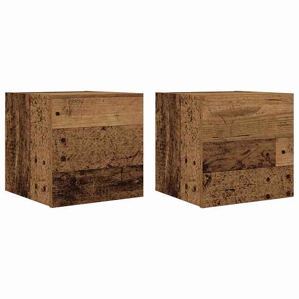 vidaXL Nástěnné TV skříňky 2 ks old wood 30,5 x 30 x 30 cm