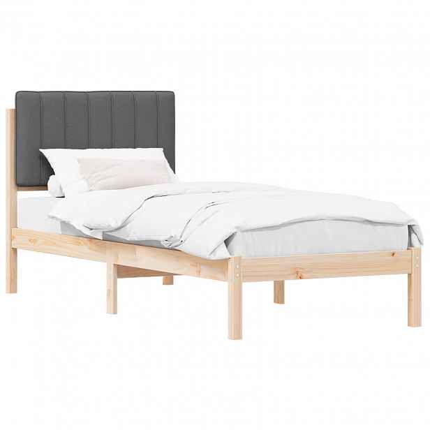 vidaXL Rám postele s čalouněným čelem Tmavě šedá 80 x 200 cm