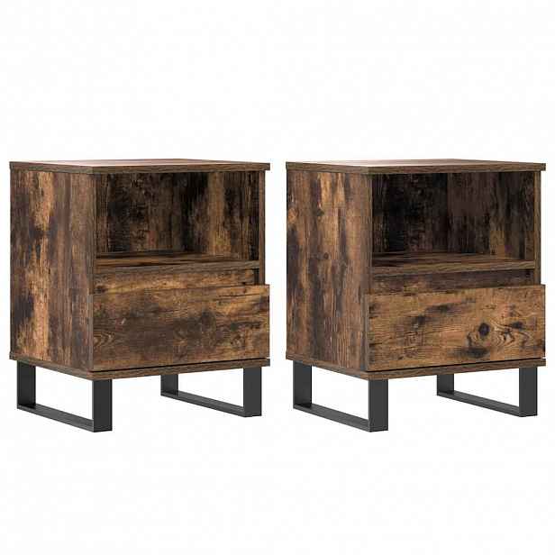 vidaXL Noční stolky 2 ks kouřový dub 40 x 35 x 50 cm kompozitní dřevo