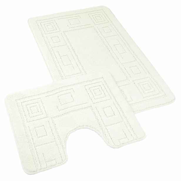 Kvalitex Sada koupelnových předložek Ornament smetanová, 60 x 100 cm, 60 x 50 cm