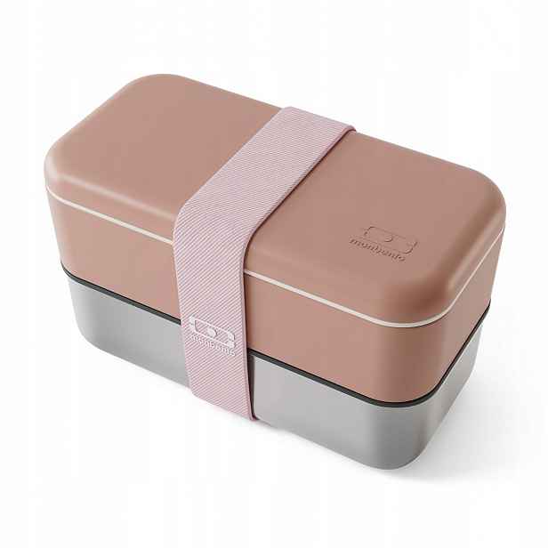 Monbento Sense Original lunchbox 1,2L Rose Moka ocel 18/8 Francie