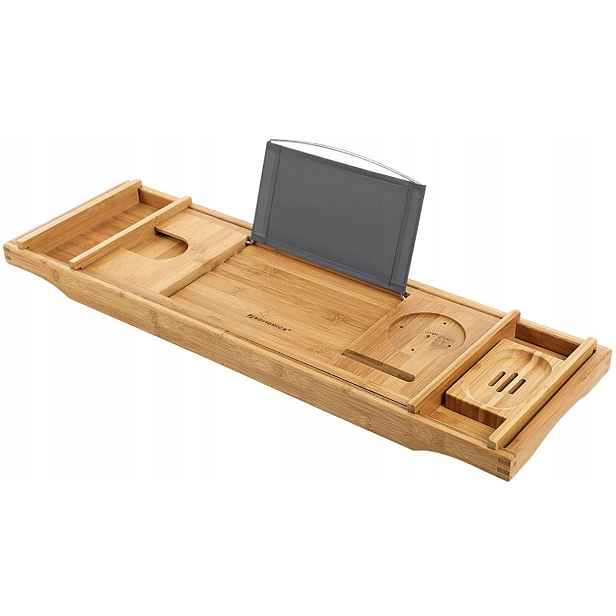 Stolek na vanu Songmics BCB88Y bambusový 75-109 x 23 x 4,5 cm