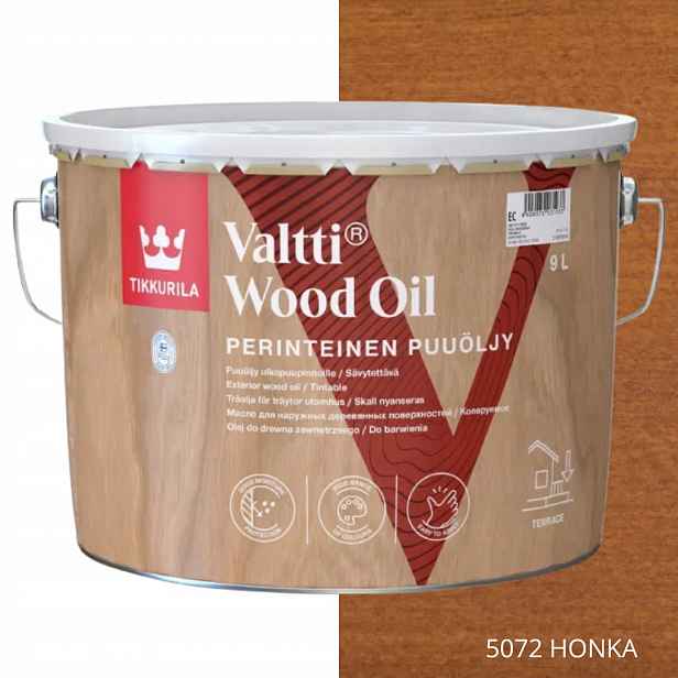Tikkurila Valtti Wood Oil Olej Na Dřevo 9 L Barva 5072 Honka
