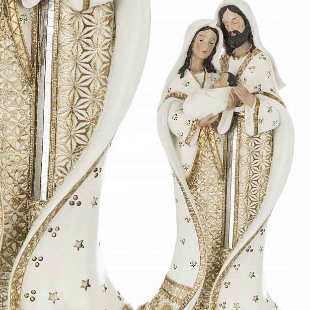 Vánoční betlém Svatá Rodina pod stromeček 36 cm bílo zlatý