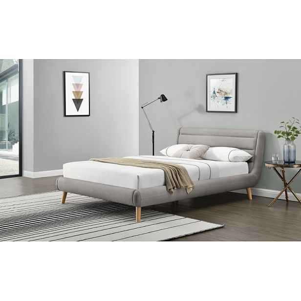 Čalouněná postel Eliot 160x200cm, světle šedá HELCEL