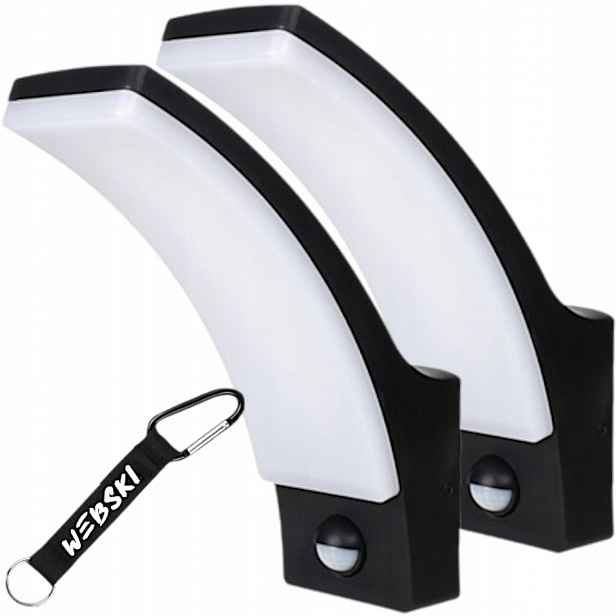 2x Nástěnná fasádní lampa Led 12W IP65 Snímač pohybu soumraku