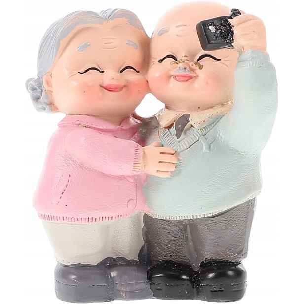 Dekorativní figurka pro pár prarodičů, starší pár, jako dárek