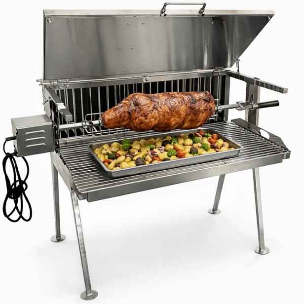 Nerezový gril na kuře a kýtu s otočným rožněm UG Grill