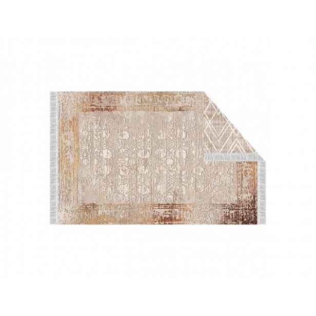 Oboustranný koberec, béžová/vzor, 180x270, NESRIN