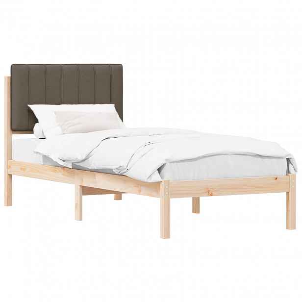 vidaXL Rám postele s čalouněným čelem Taupe 80 x 200 cm
