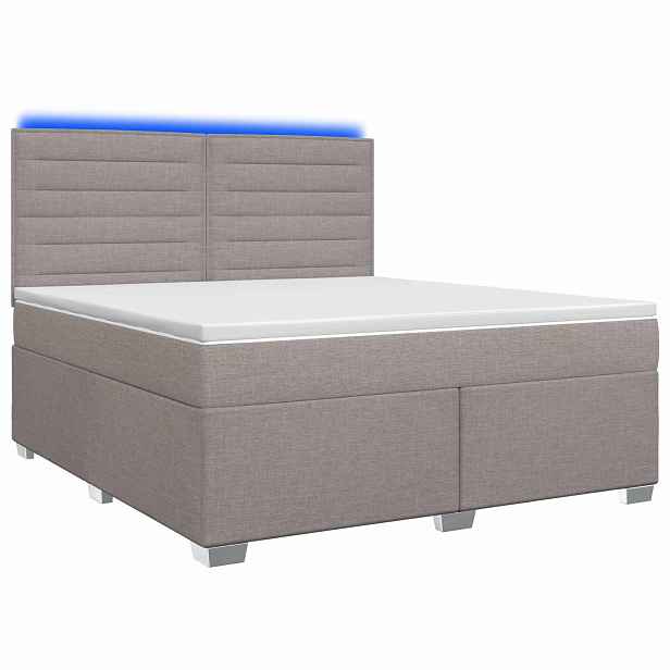 vidaXL Postel boxspring s matrací s čelo Taupe 180 x 200 cm Textil