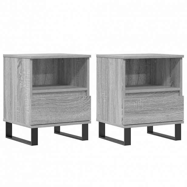 vidaXL Noční stolky 2 ks šedé sonoma 40 x 35 x 50 cm kompozitní dřevo