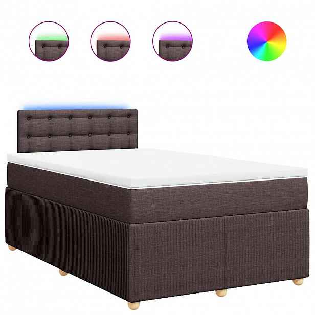 vidaXL Box spring postel s matrací tmavě hnědá 120x200 cm textil