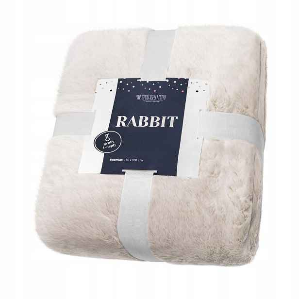 Deka přehoz 150x200 chlupatá Rabbit béžová kožešina