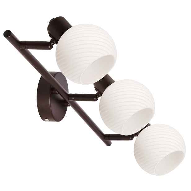GRANO lampa sufitowa czekoladowy 3x40W E14 klosz biały
