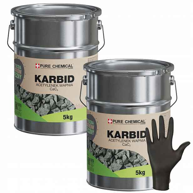 Karbid 2x5 Kg Čistý Karbid Vápníku Rukavice Acetylen Vápníku