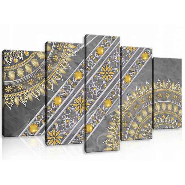 Obraz Na Plátně Plátno 100x60 Šedá Mandala