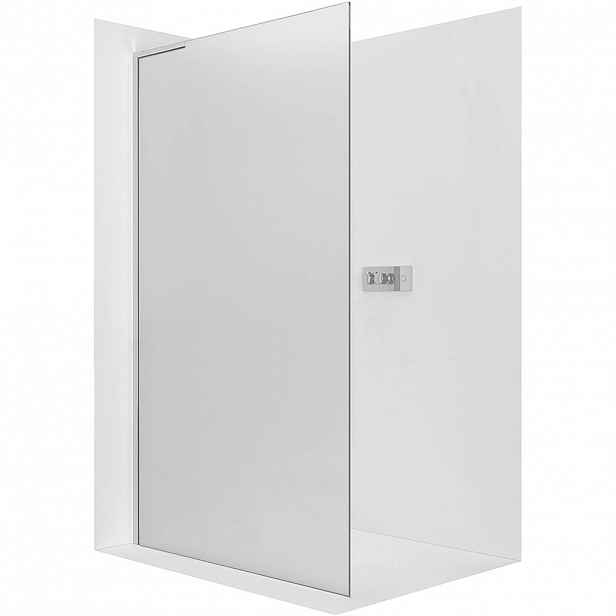 Sprchová zástěna Walk-in Onyx L-levá vzpěra - 8 mm - chrom, mléčné sklo - 30x200 cm