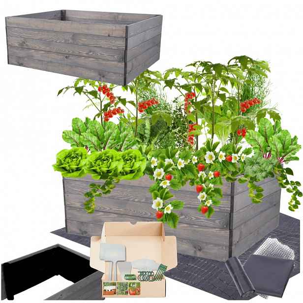 Vyvýšený záhon zeleninová zahrada truhlík pařeniště květináč impregnace 45x120x100